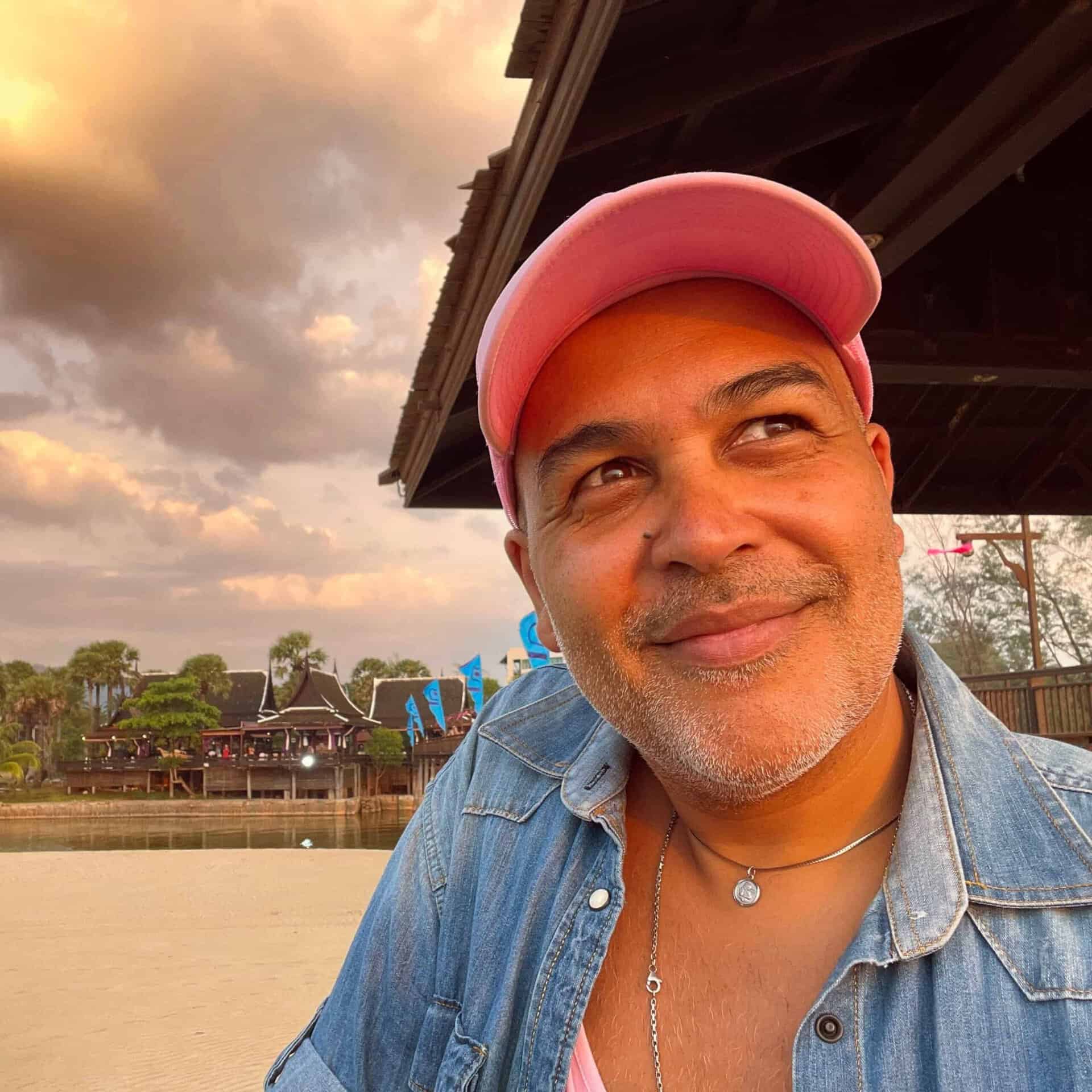 Michael Harwood relaxing outdoors